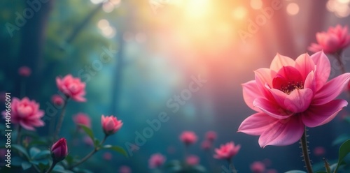 Abstract geometric shapes, softly blurred natural backdrop, wallpaper, lines