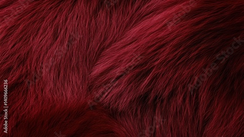 Deep burgundy faux fur texture close-up.