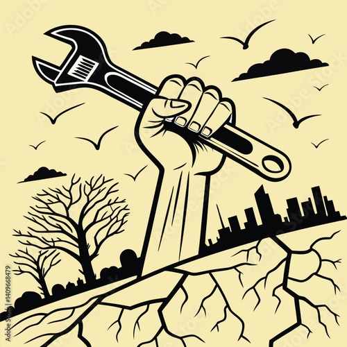International Workers Day  logo icon design, vector illustration