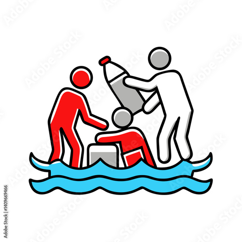 River cleanup – people removing plastic from water