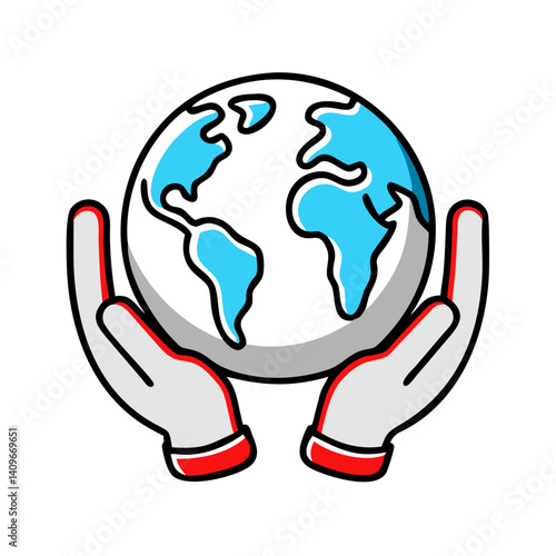 Globe in hands – protecting the Earth and sustainability
