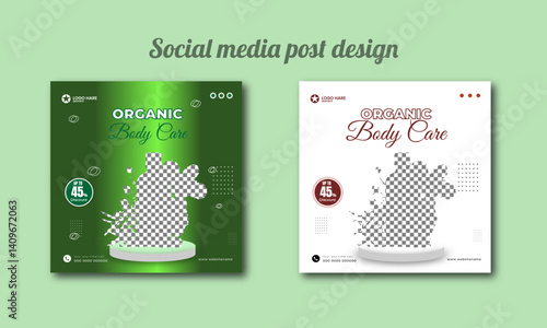 Organic body care social media post design template