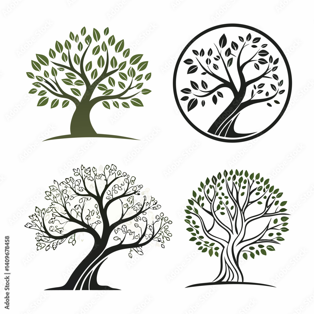 Fototapeta premium best tree logo collection set perfect for company