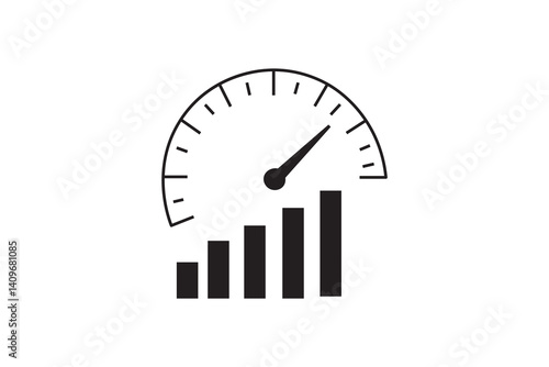 speed and performance growth icon showing progress and improvement