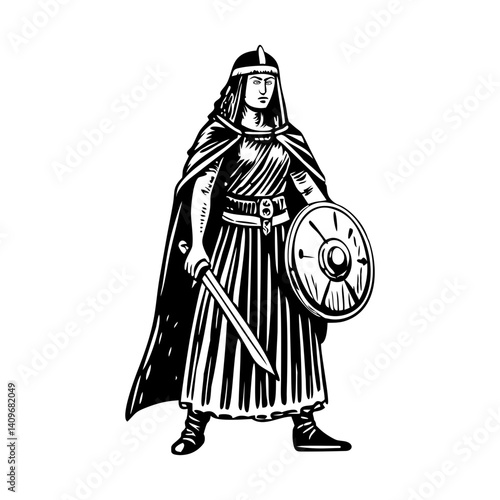 Vintage Style Viking Culture Illustrations
