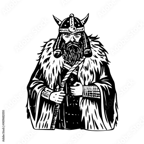 Vintage Style Viking Culture Illustrations