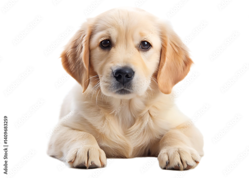Retriever puppy 2 months isolated on white background PNG Retriever puppy 2 months isolated on white background PNG