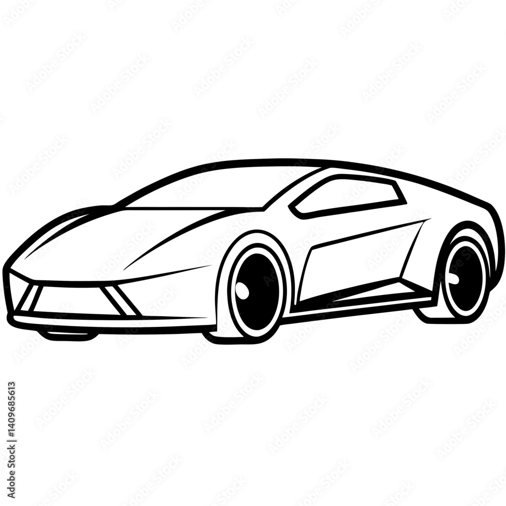 Fototapeta premium Silhouette of a futuristic electric car with sleek