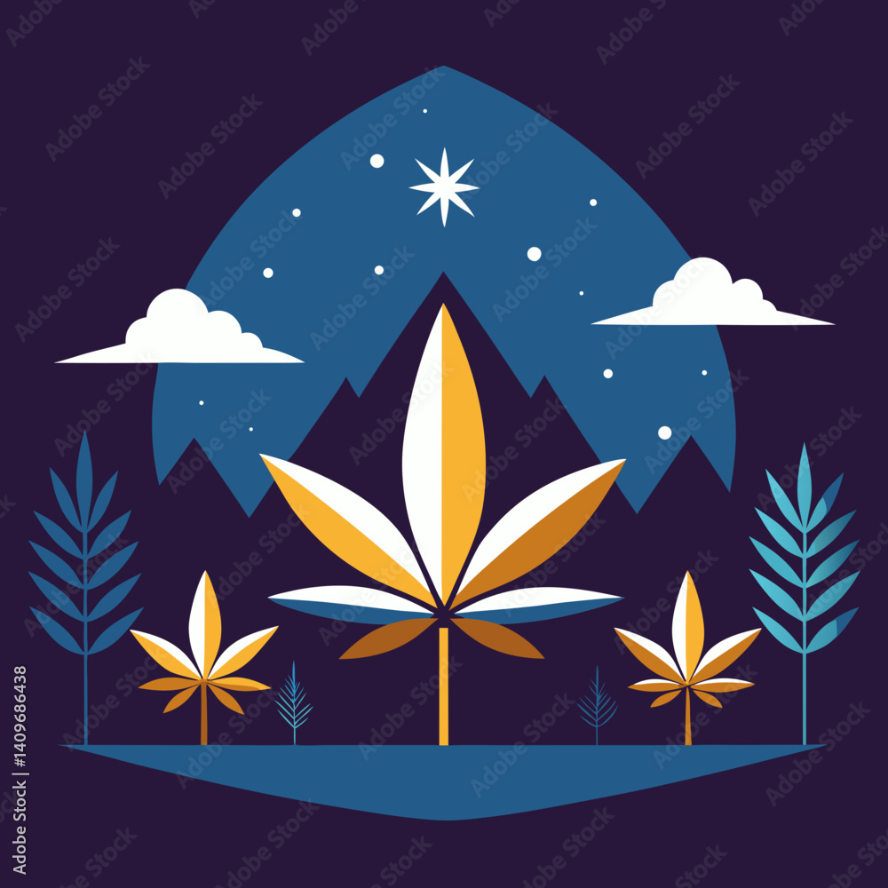 Obraz premium vector illustration of a winter landscape