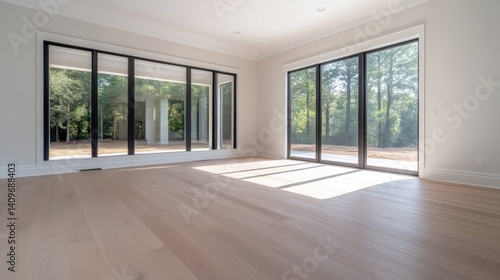 Wallpaper Mural Spacious sun-drenched living room with large windows Torontodigital.ca