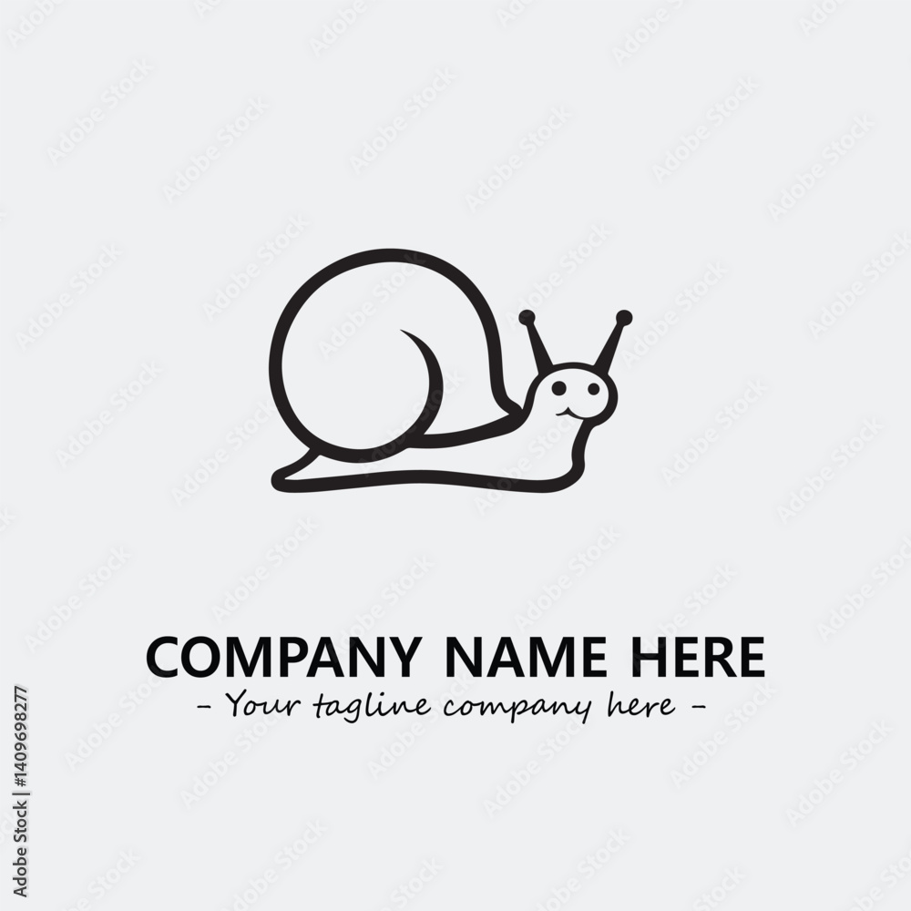 Snail illustration black and white for logo company vector image
Snail illustration black and white for logo company vector image