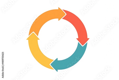 Circular Infographic With Four Colorful Arrows in Loop
