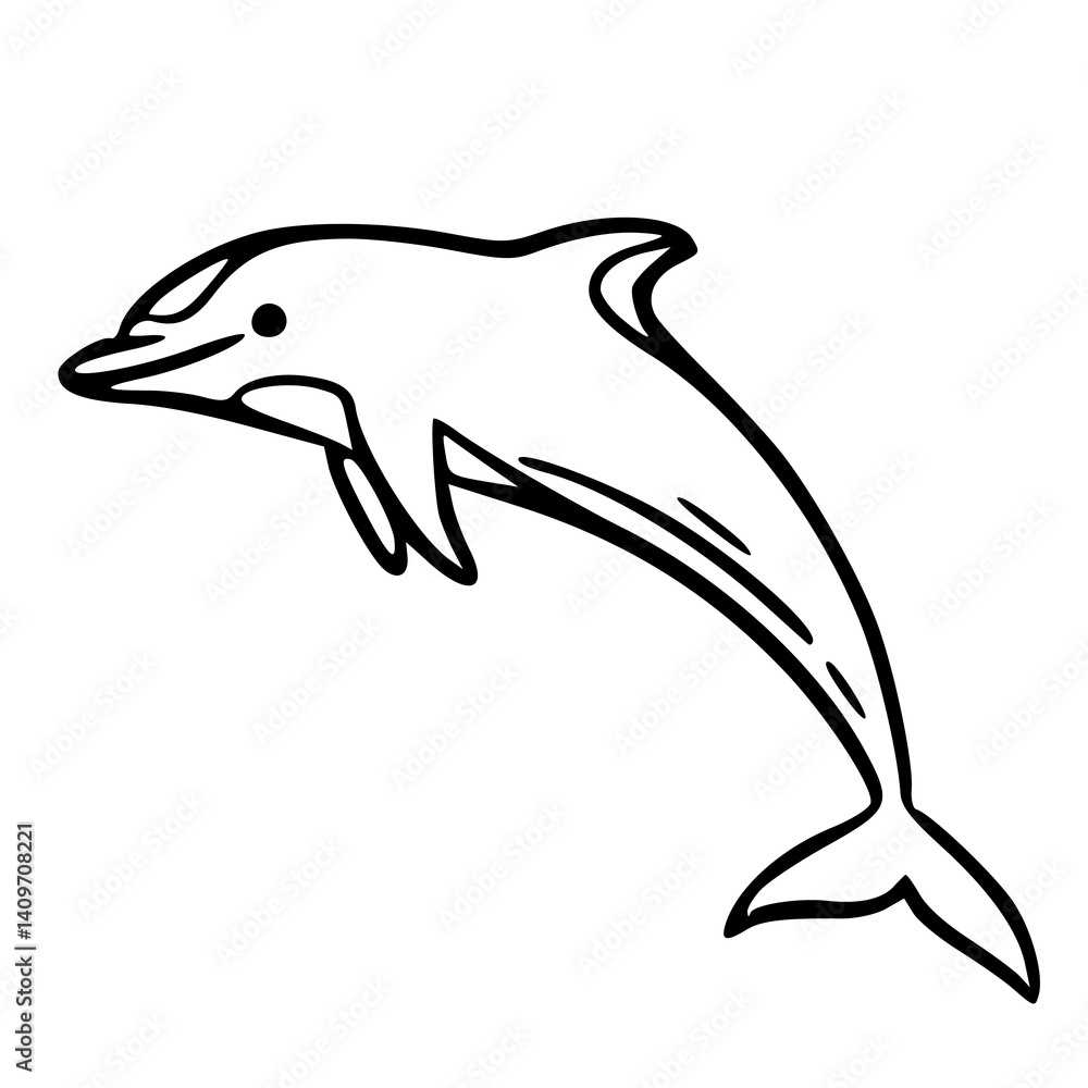 Fototapeta premium simple dolphin outline vector