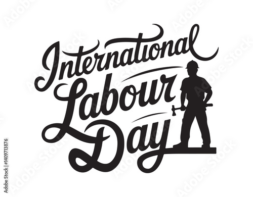 International Labour Day celebration greeting typography design. Vcetor illustration