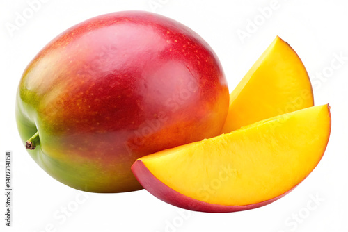 Mango with slice isolated on white background PNG