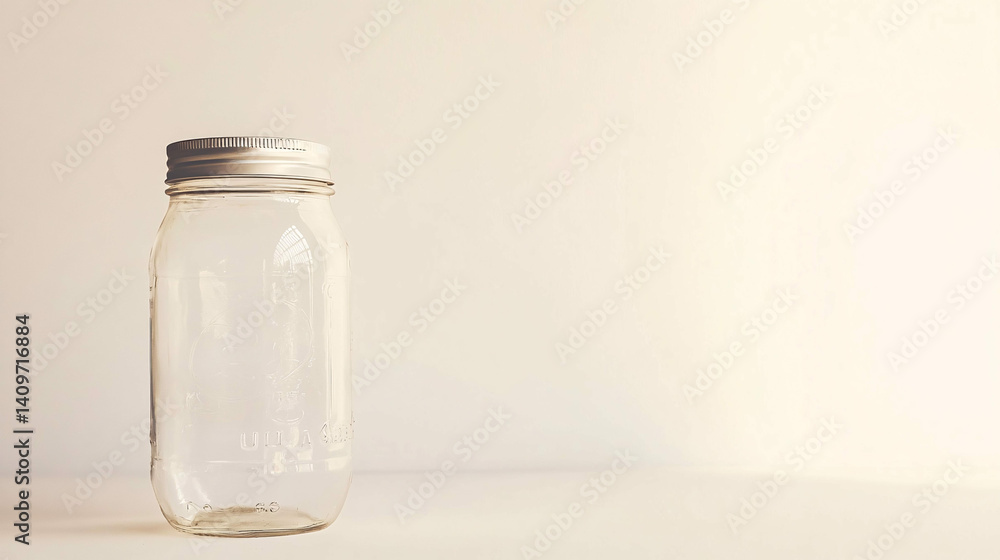 A mason jar background white --ar 16:9 A mason jar background white --ar 16:9