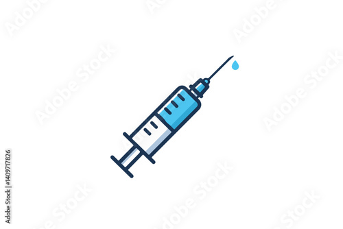 vector illustration of syringe isolated on white background
