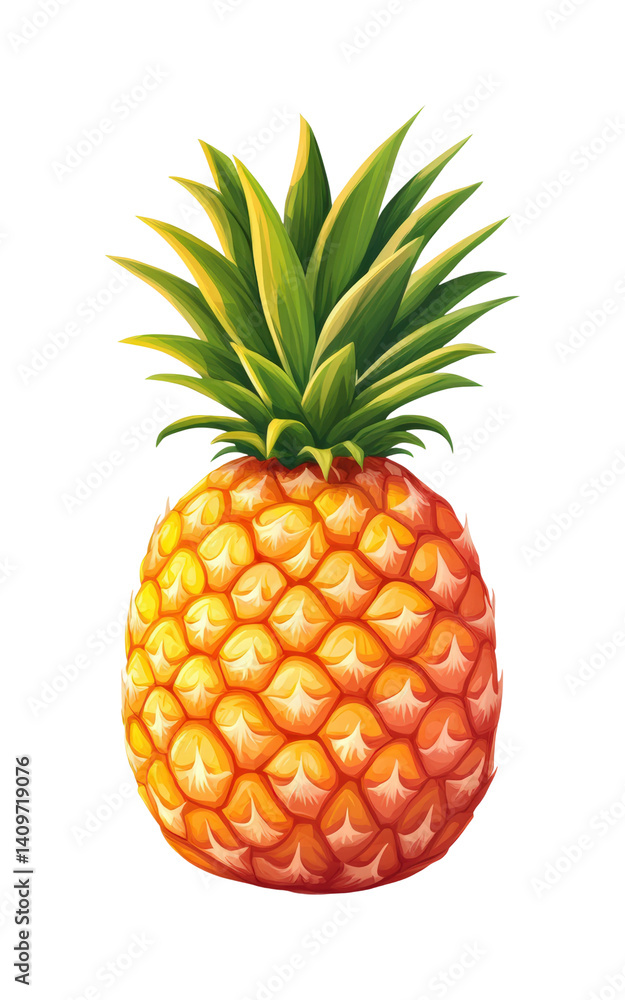Vibrant pineapple nature digital colorful view tropical concept on transparent background Vibrant pineapple nature digital colorful view tropical concept on transparent background