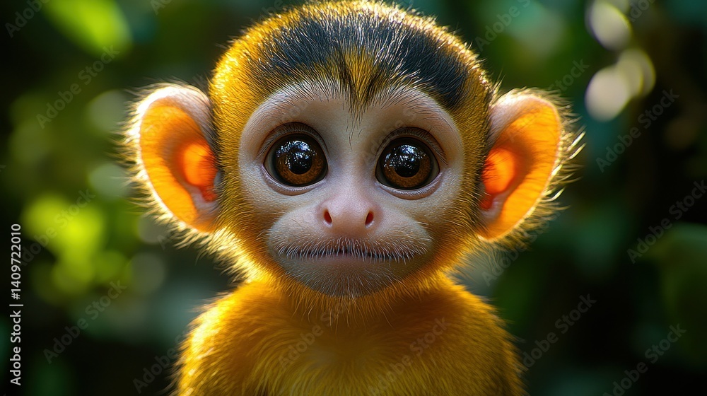 Fototapeta premium Adorable Baby Monkey Portrait