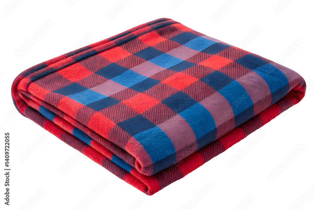 Folded Soft Plaid Fleece Blanket for Cozy Comfort. Folded Soft Plaid Fleece Blanket for Cozy Comfort.