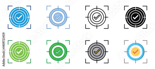 Accuracy Icons Set Vector Multiple Style Collection