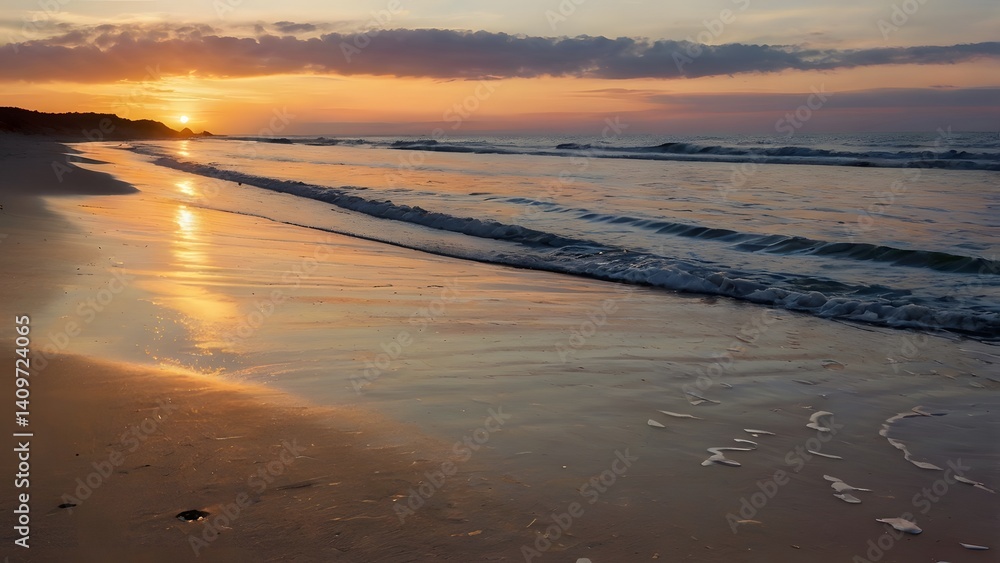 custom made wallpaper toronto digitalOcean waves washing beach at sunrise