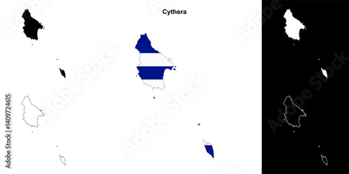 Cythera blank outline map set