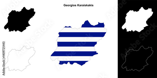 Georgios Karaiskakis blank outline map set