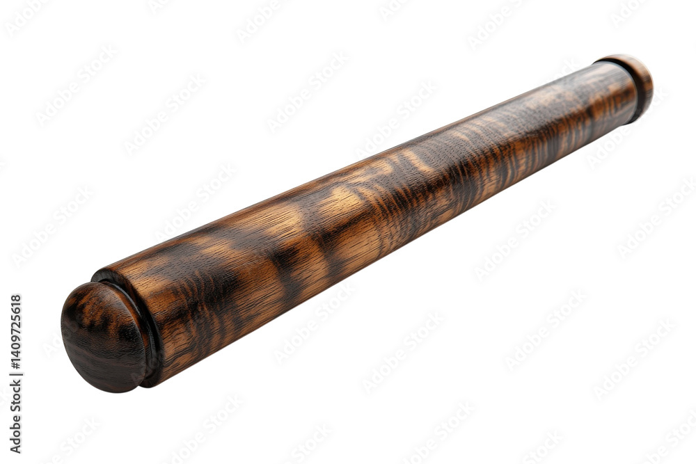 Elegant Dark Wood Rolling Pin Rich Grain Texture Studio Shot on Black on transparent background Elegant Dark Wood Rolling Pin Rich Grain Texture Studio Shot on Black on transparent background