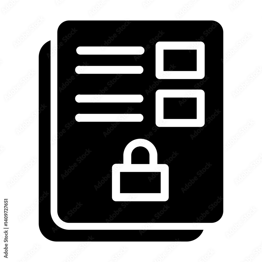 file lock Solid icon file lock Solid icon