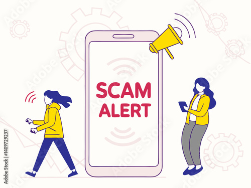 Suspicious Message Alert – User Receiving Scam Notification Vector