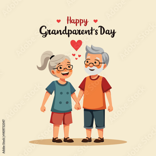 A heartwarming image celebrates Grandparent's Day with an affectionate cartoon representation.