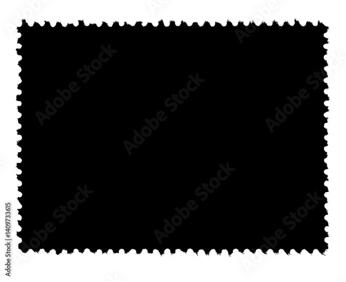 Obraz na płótnie Postage stamp black template on transparent background w salonie