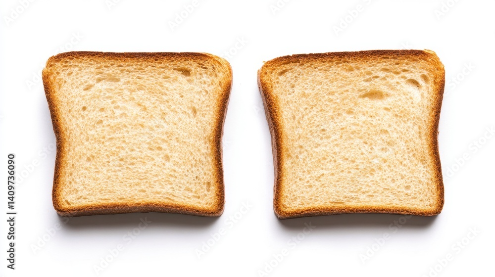 Freshly Sliced Bread on White Background with Natural Texture Detail Freshly Sliced Bread on White Background with Natural Texture Detail