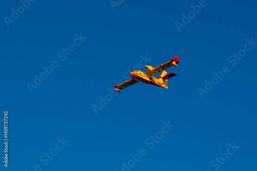 Avion bombardier d'eau en vol