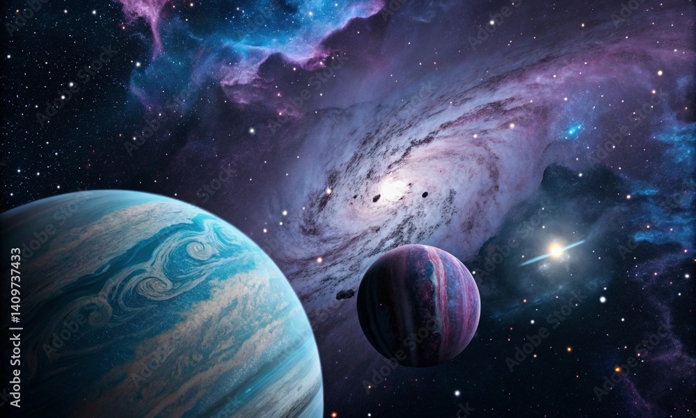 Obraz premium Abstract planets and space background