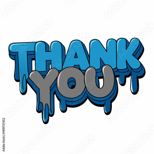 thank you 3d text vector illustration