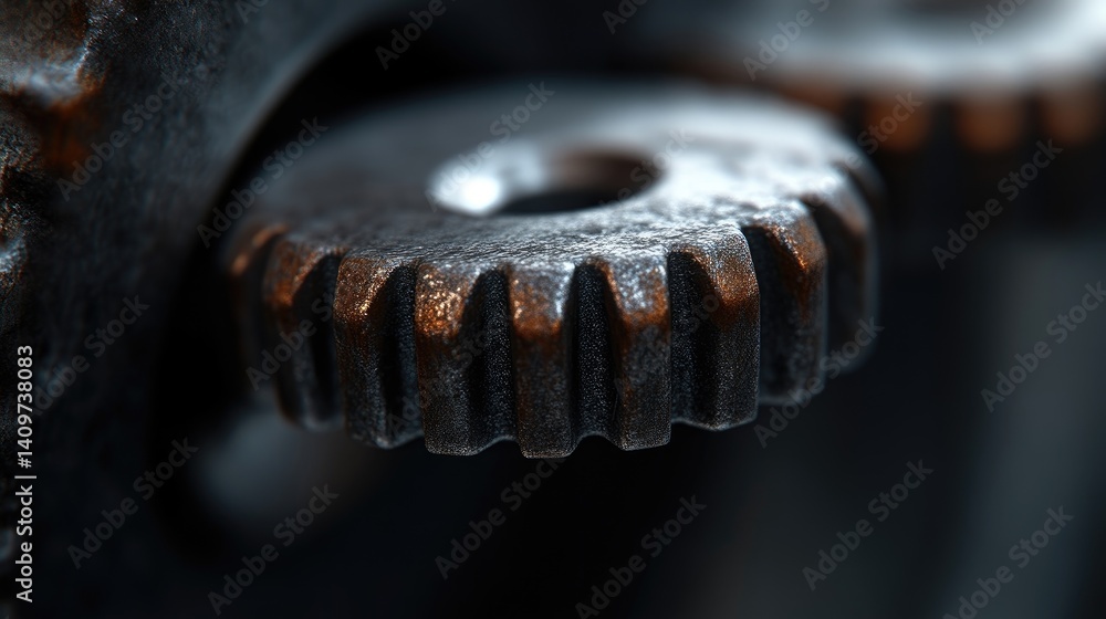 Close-up of aged gears, intricate details Close-up of aged gears, intricate details