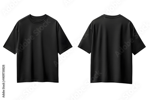 Wallpaper Mural Black Oversize T-shirt Front and Back for Mockup Torontodigital.ca
