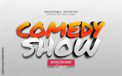 Comedy show 3d text effect editable