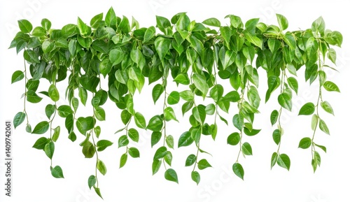 Lush Green Leaves with Vibrant Foliage and Delicate Vines