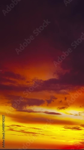 Beautiful sunrise sky background, timelapse. Vertical video