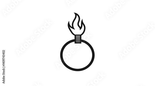 Ring with flame symbolizing passion, creativity, and unique design in branding and marketing
