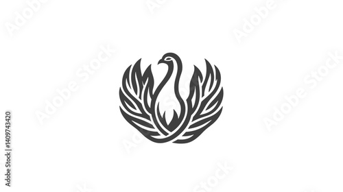 Stylized swan logo representing elegance, beauty, and transformation in branding
