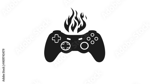Gaming controller with flames symbolizing passion and excitement in esports and gaming culture