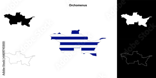 Orchomenus blank outline map set