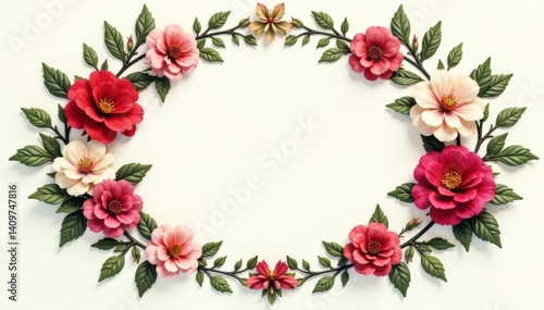 Wallpaper Mural Ornate floral wreath with intricate details , flourishes, vector Torontodigital.ca
