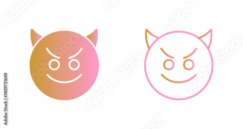 Smiling Face with Horns Icon Design