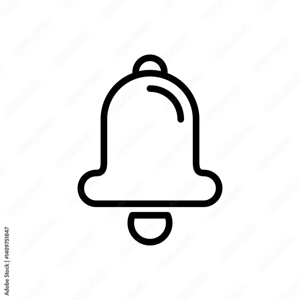 A bell icon with a white background. The bell is a symbol of alertness and attention. The white background emphasizes the simplicity and clarity of the design A bell icon with a white background. The bell is a symbol of alertness and attention. The white background emphasizes the simplicity and clarity of the design