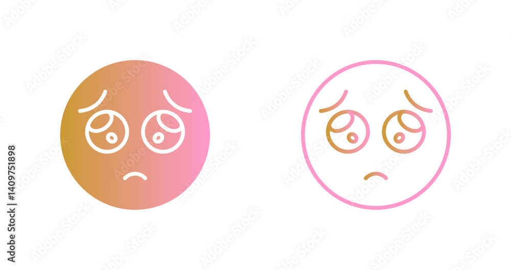 Fototapeta premium Pleading Face Icon Design
